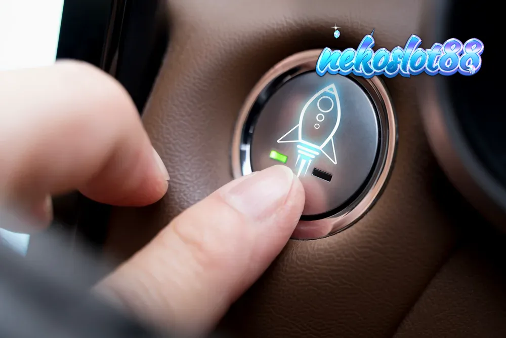 Ilustrasi roda slot digital yang berputar dengan latar belakang modern